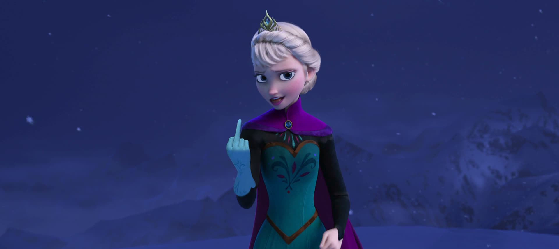 Elsa middle finger